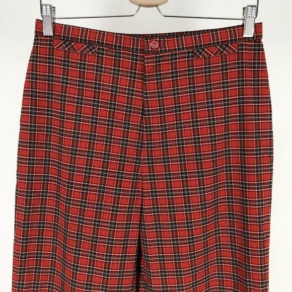 Plaid Red Women's Pants - Picture 3 of 12